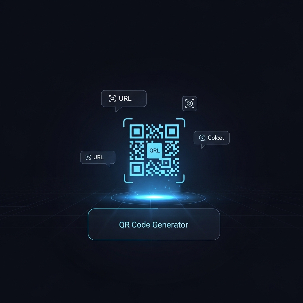 QR code generator showing URL, Wi-Fi, vCard, text and bulk QR options